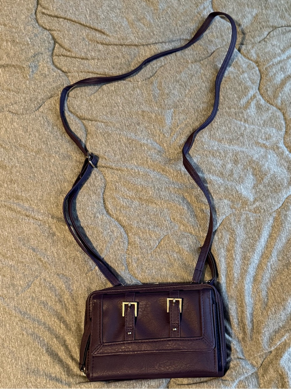 Everyday Purple Crossbody Bag with Buckle Detail